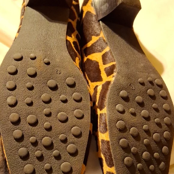 Brown and Black Animal Print Loafers with Metal Buckle - Picture 4 of 9